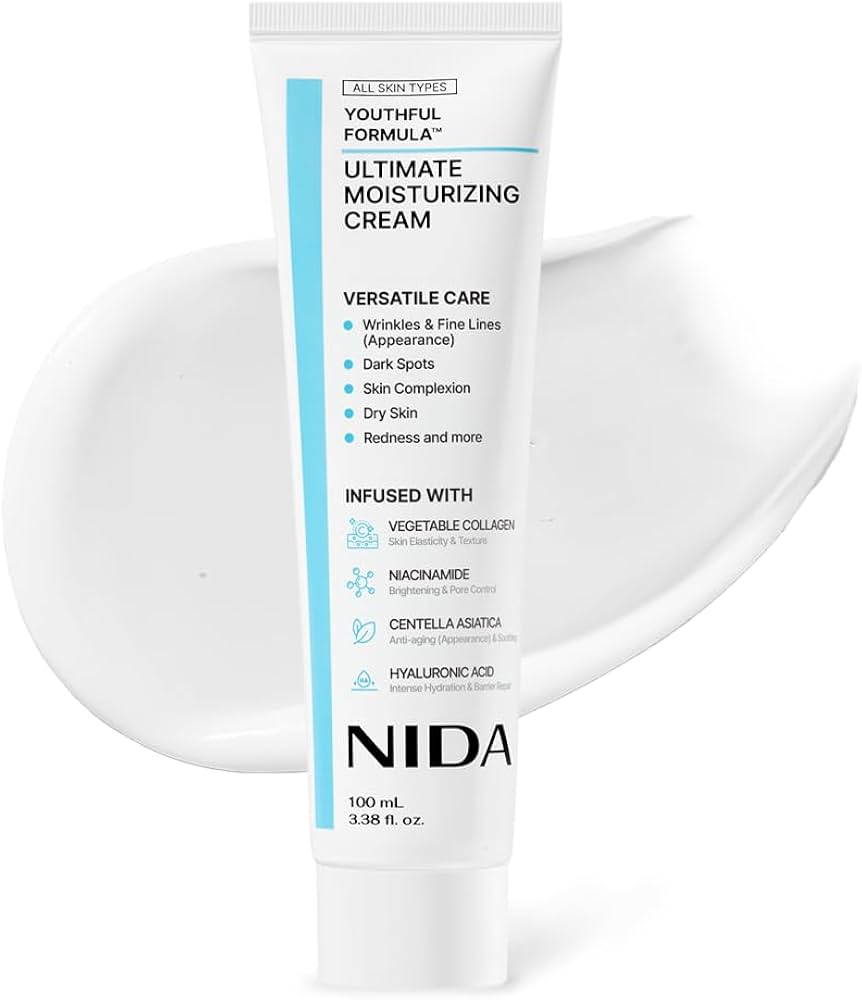 Crema de Colageno y Niacinamida NIDA, Hidratante para Arrugas y Manchas Oscuras, 100 ml